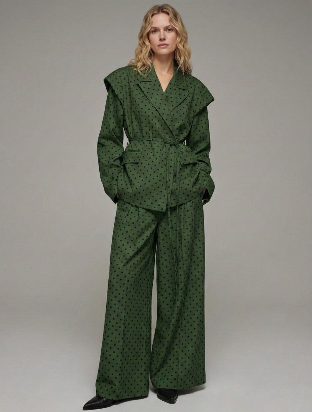 Emerald polka suit