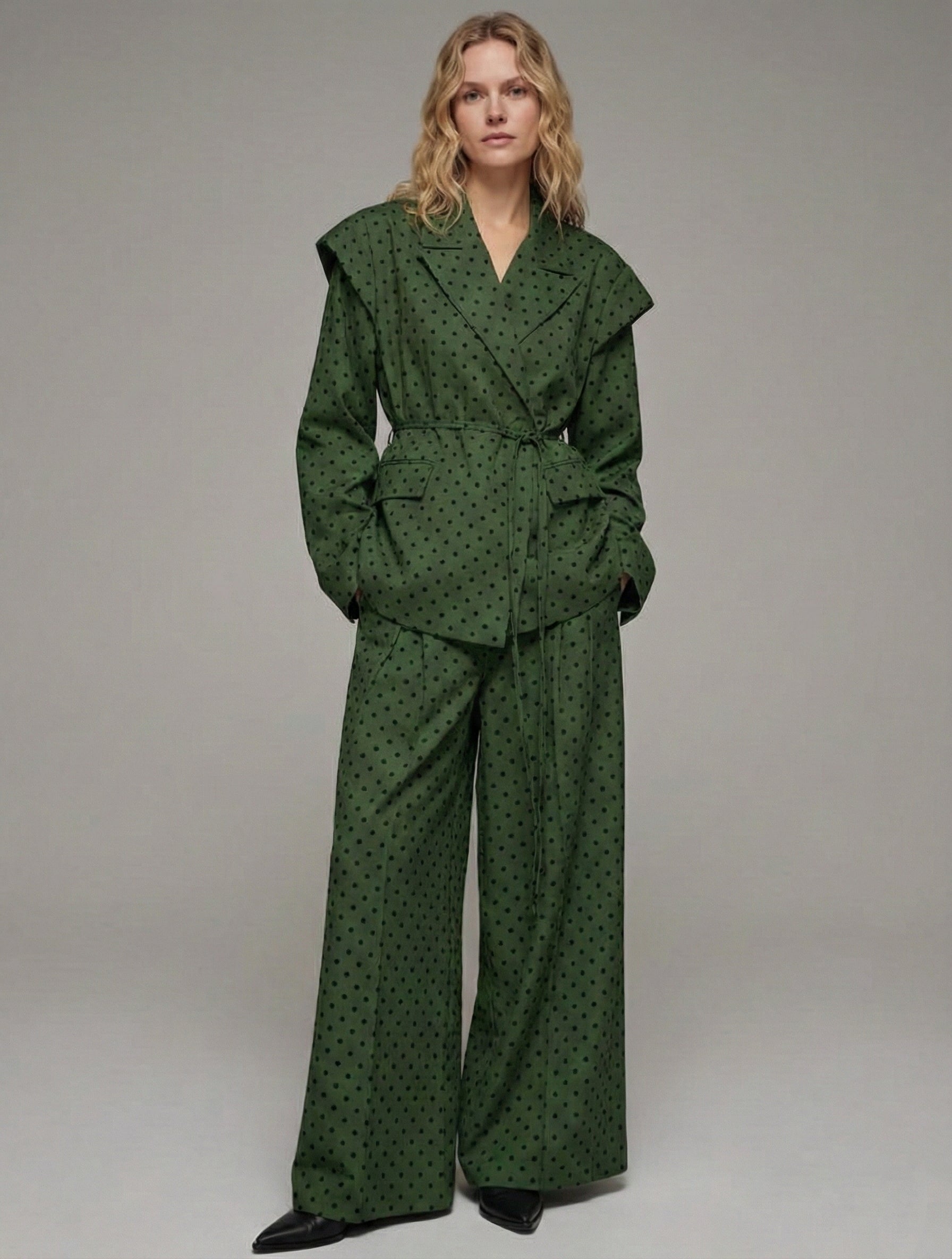 Emerald polka suit