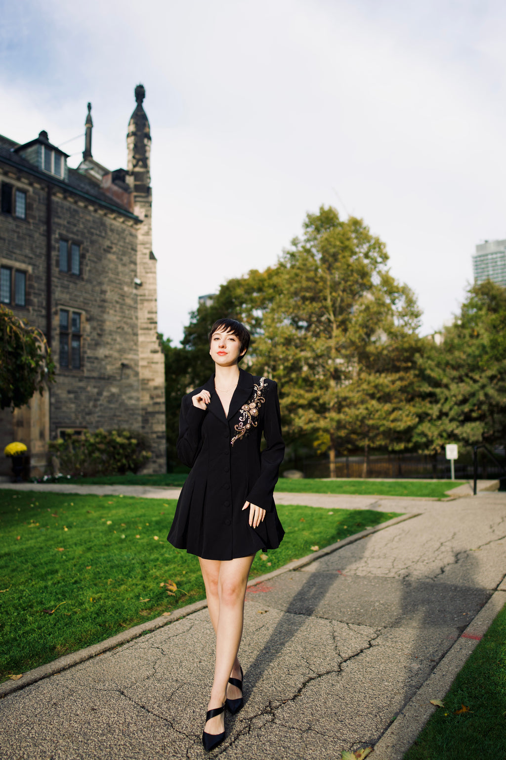 Sovereign Embroidered Blazer Dress