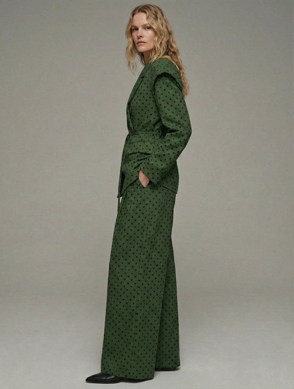 Emerald polka suit