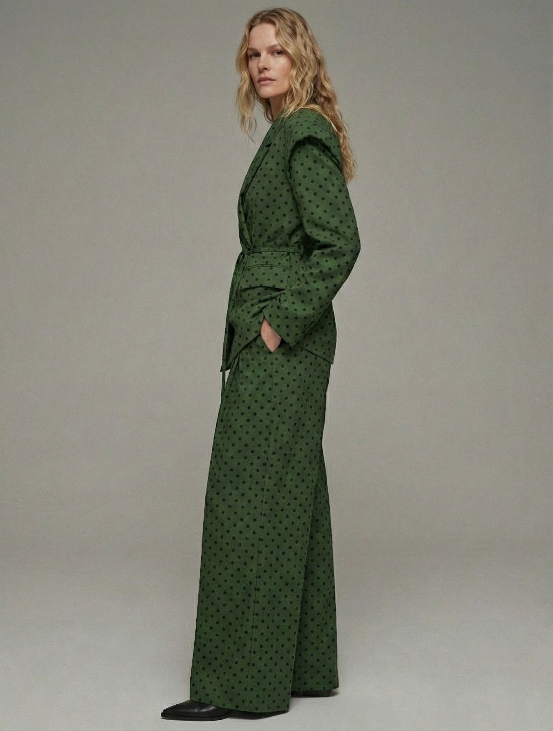 Emerald polka suit