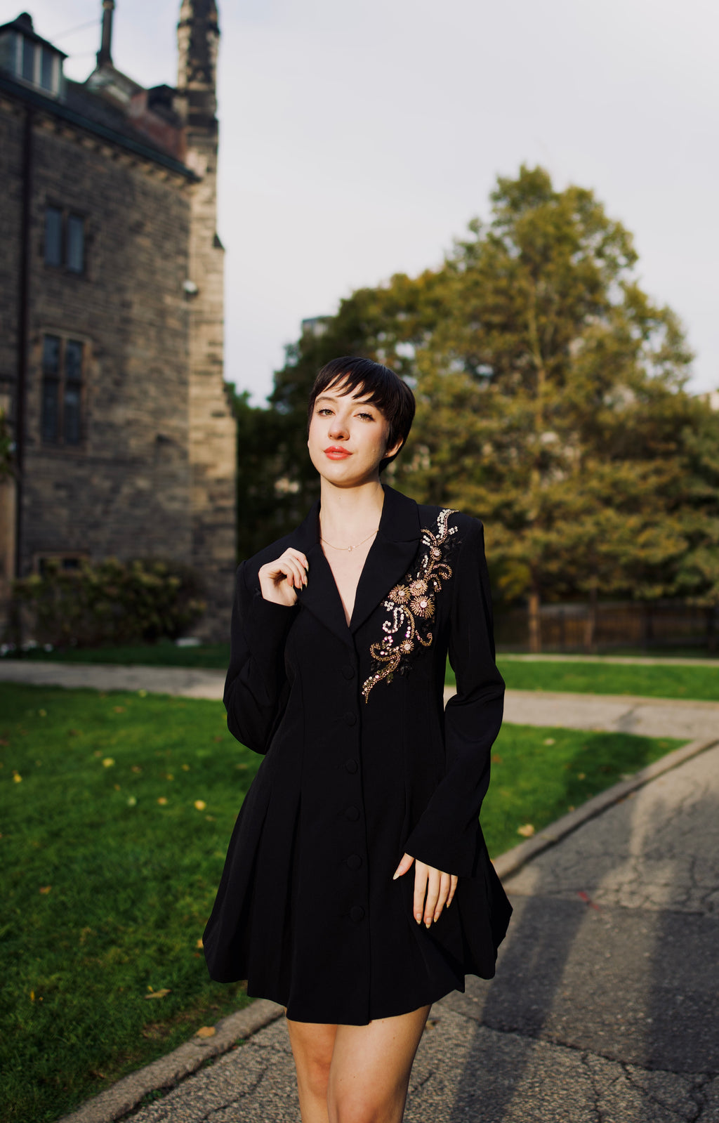 Sovereign Embroidered Blazer Dress